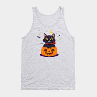 Pumpkin & Cat design Tank Top